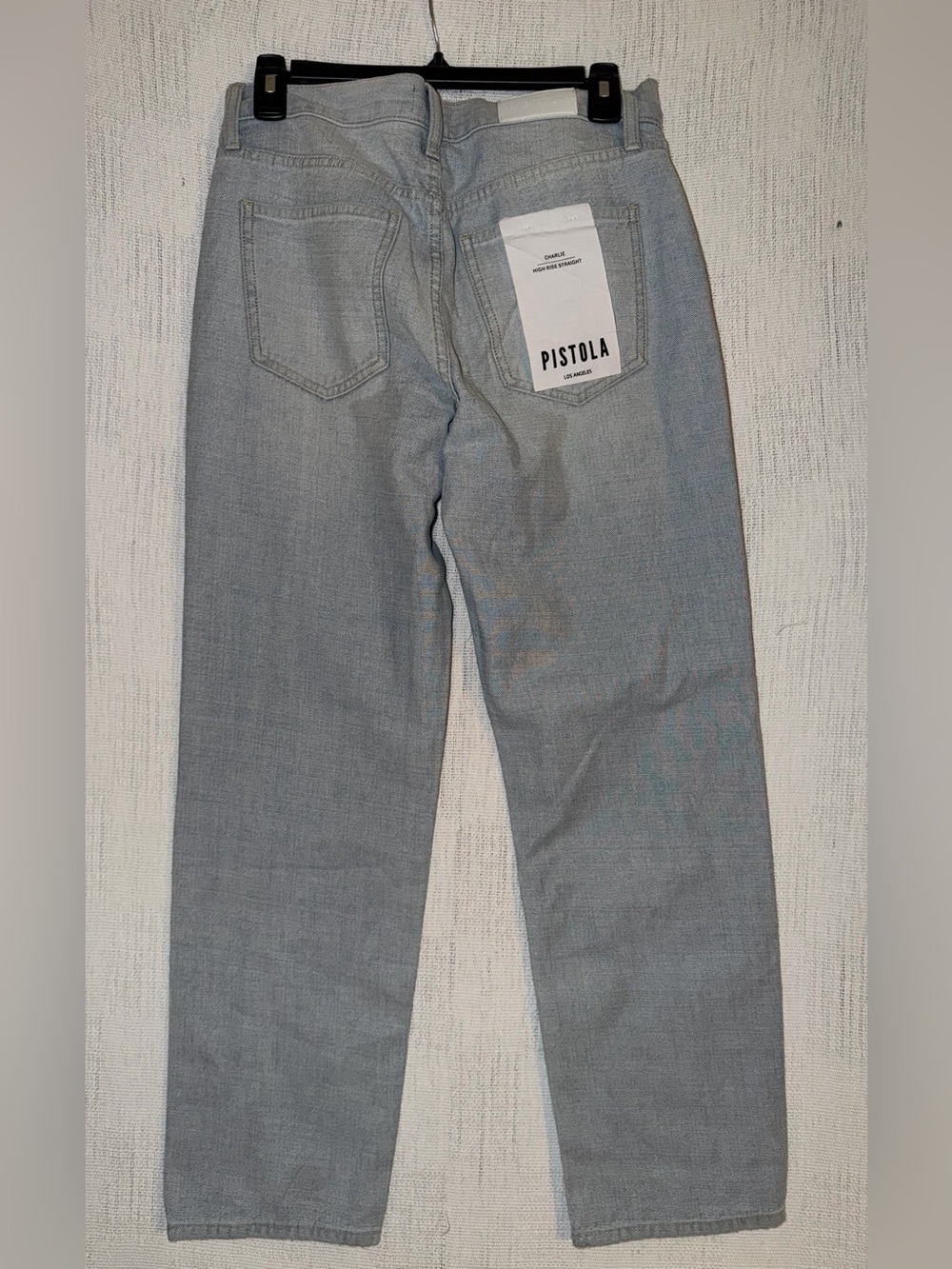 Pistola High Rise Straight Jeans s27 Colorblock Denim Quiet Luxury Coastal Chic - Picture 2 of 11